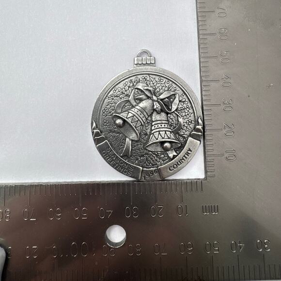 Country Store 1996 Pewter Christmas Ornament Bells Season's Greetings - Picture 8 of 8